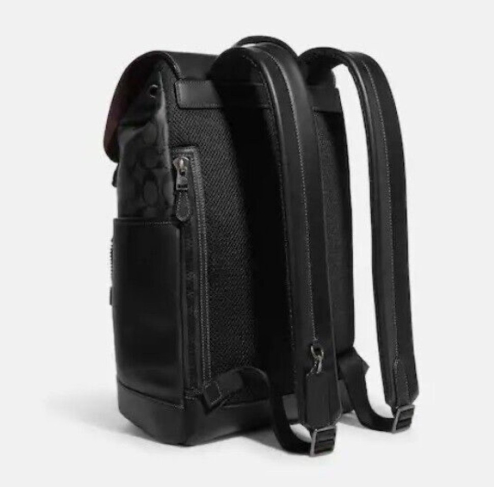 Рюкзак Coach Track из фирменной парусины с нашивками